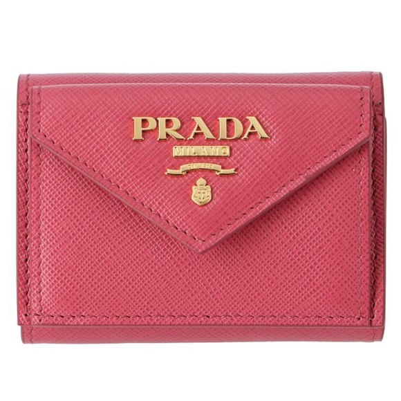 Prada Saffiano Wallet Mini Pink Trifold - Picture 1 of 8